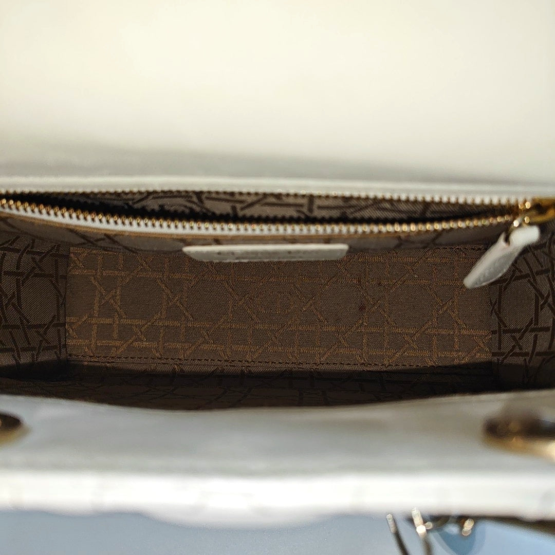 Lady Dior Small Cannage Lambskin White