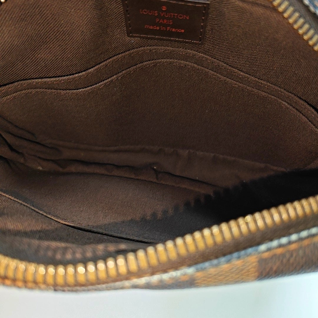 MACAO Damier Ebene Coated Canvas Brown