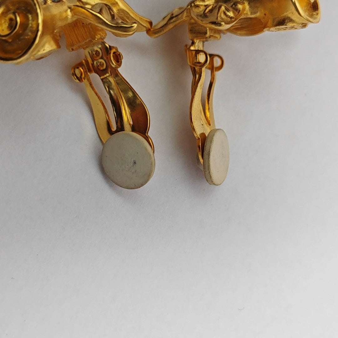 Metal Gold Clip On Earrings