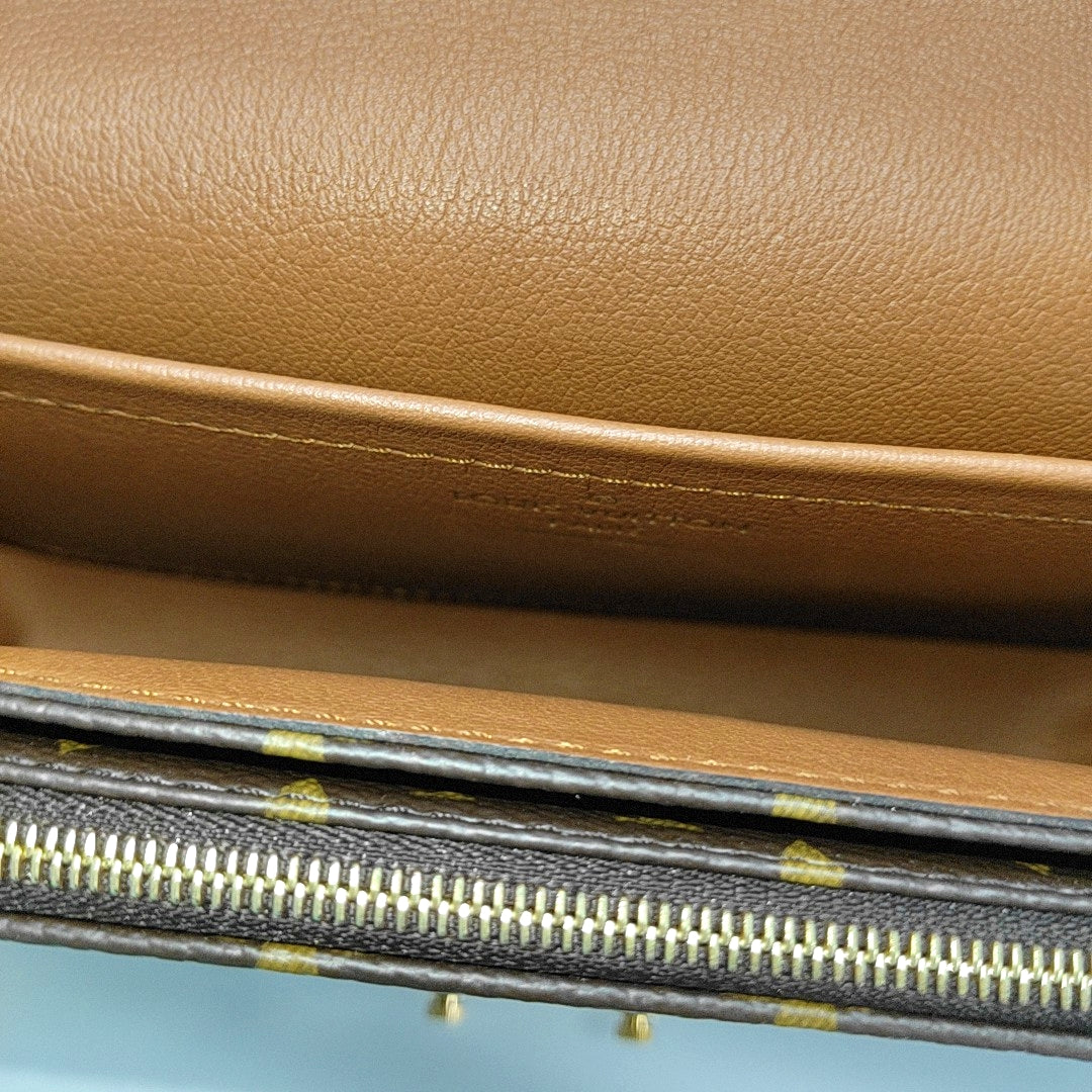 MARCEAU Monogram Coated Canvas Brown
