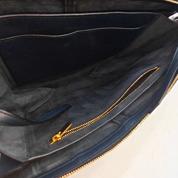 Authenticated pre-owned  TRI FOLD Calfskin Blue - Shoulder Bag at Looply