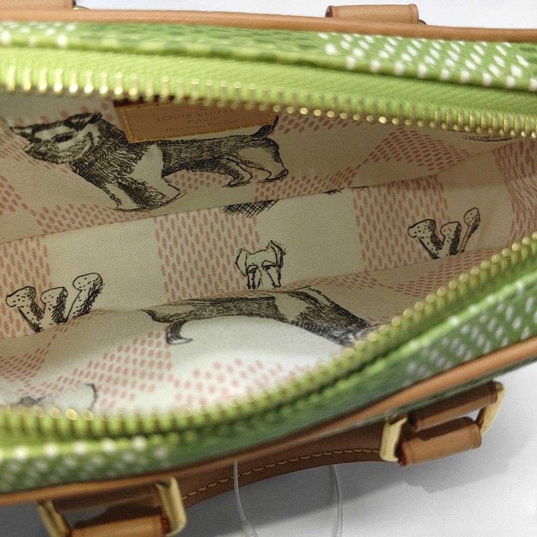 Damier Coated Canvas Shoulder Bag Nano Green