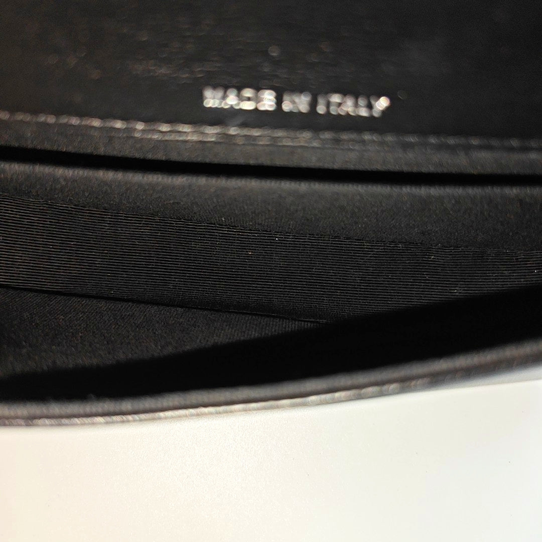 Quilted Grained Calfskin Shoulder Bag Black