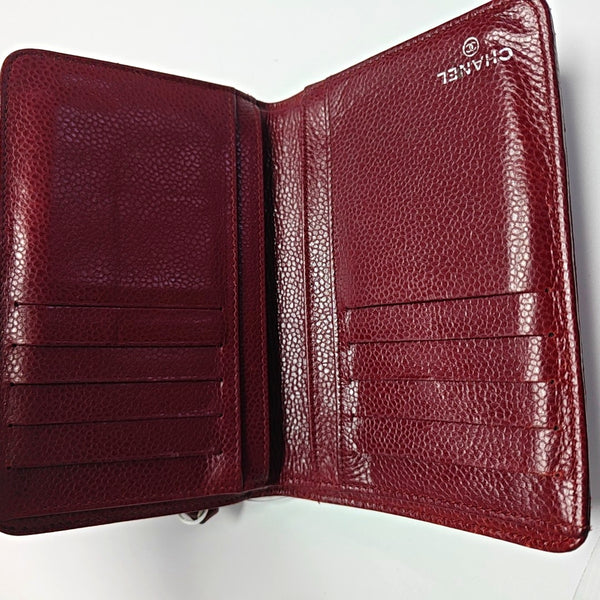 Quilted Grained Calfskin Wallet Red