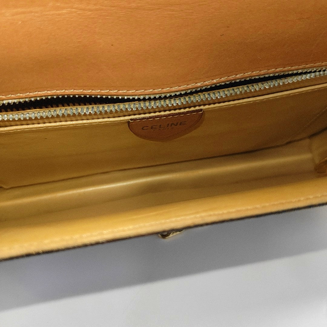 Coated Canvas Shoulder Bag Brown