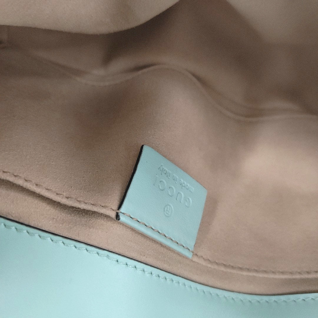 GG Marmont Small Quilted Calfskin Green