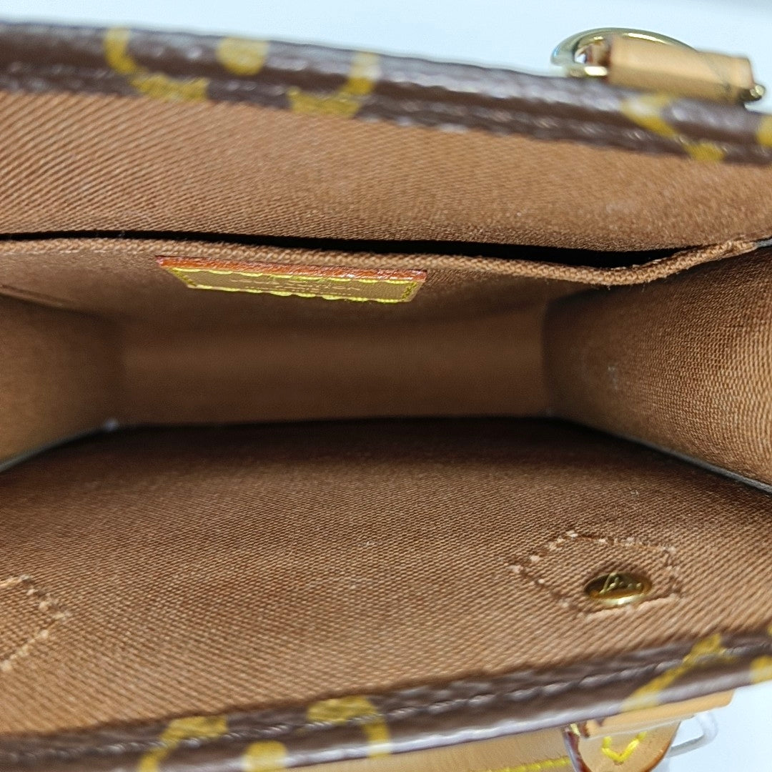 SAC PLAT Mini Monogram Coated Canvas Brown