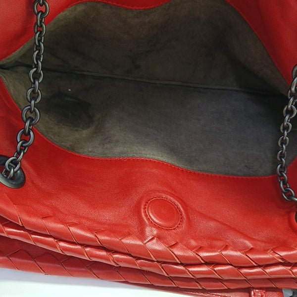Calfskin Top Handle Bag Red