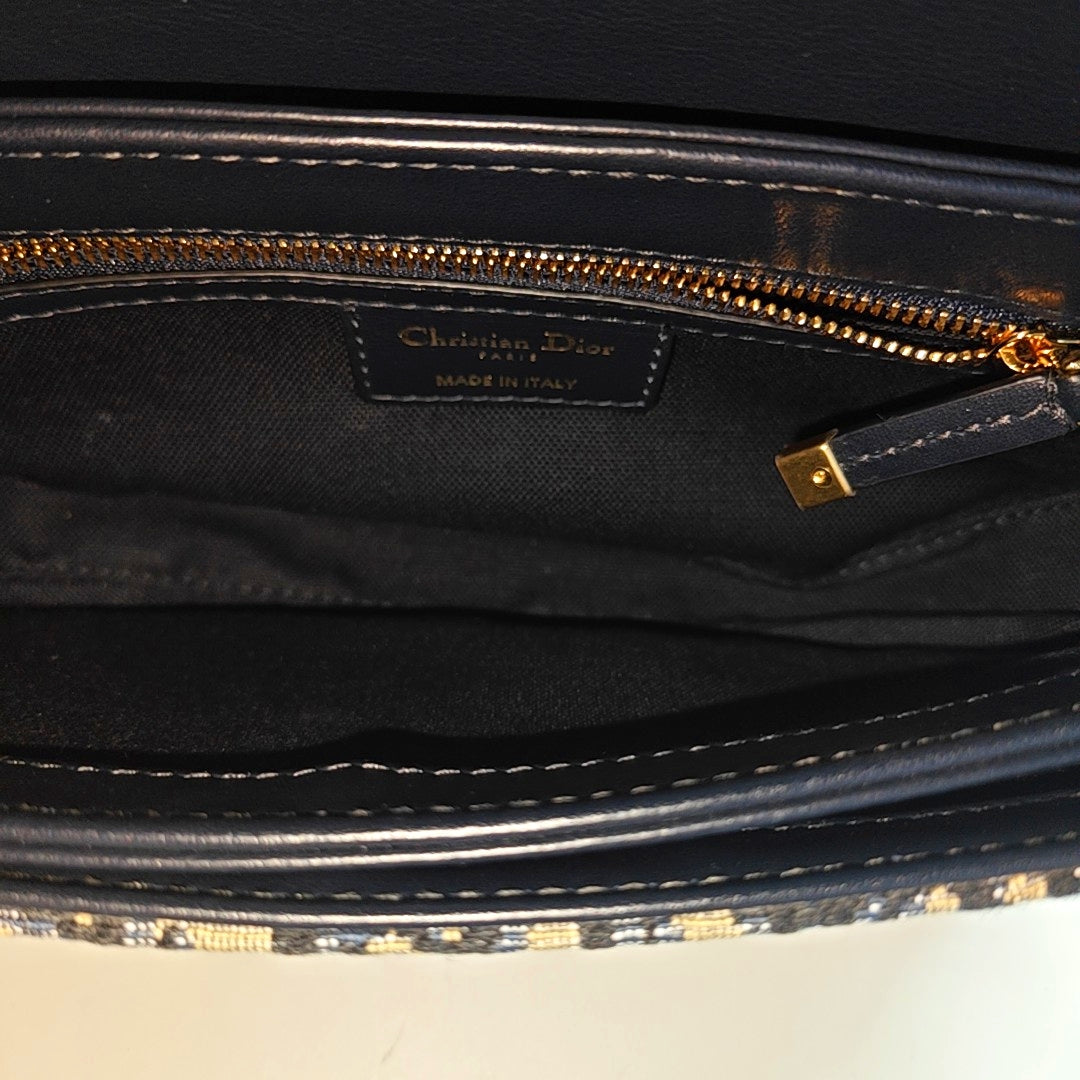 Oblique Canvas Shoulder Bag Blue