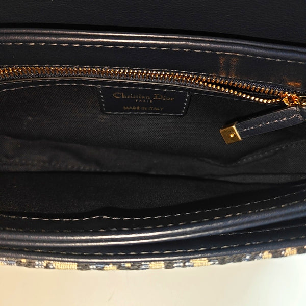 Oblique Canvas Shoulder Bag Blue