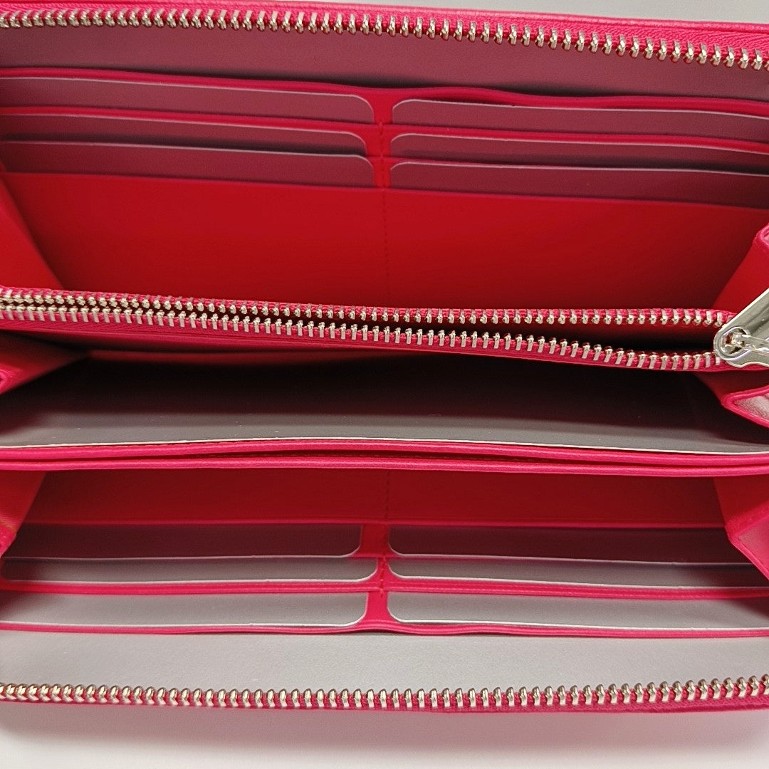 Lady Dior Small Quilted Lambskin Red Wallet