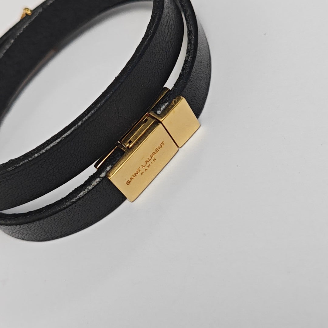 Leather Black Bangle