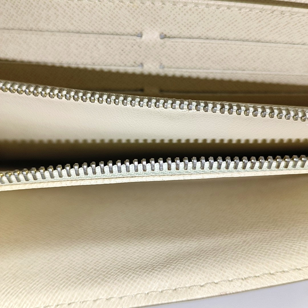 PORTE MONNAIE Damier Azur Coated Canvas White Wallet