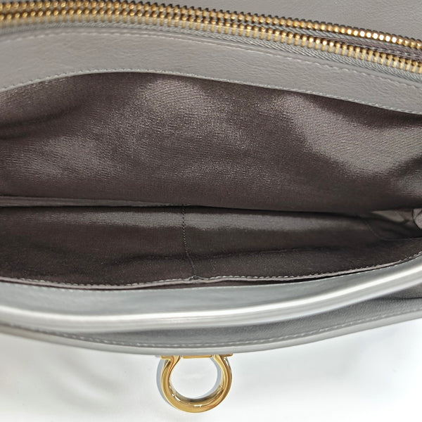 Calfskin Shoulder Bag Gray