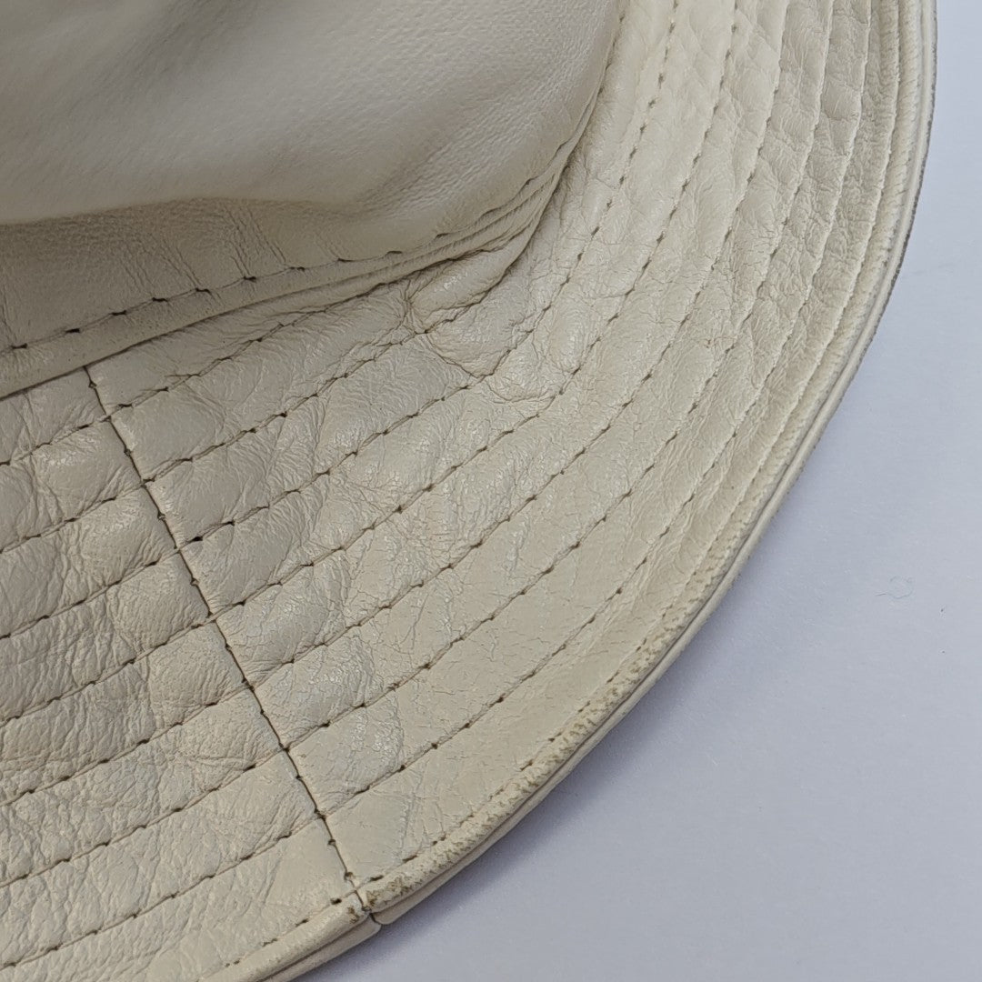 Leather Hat White