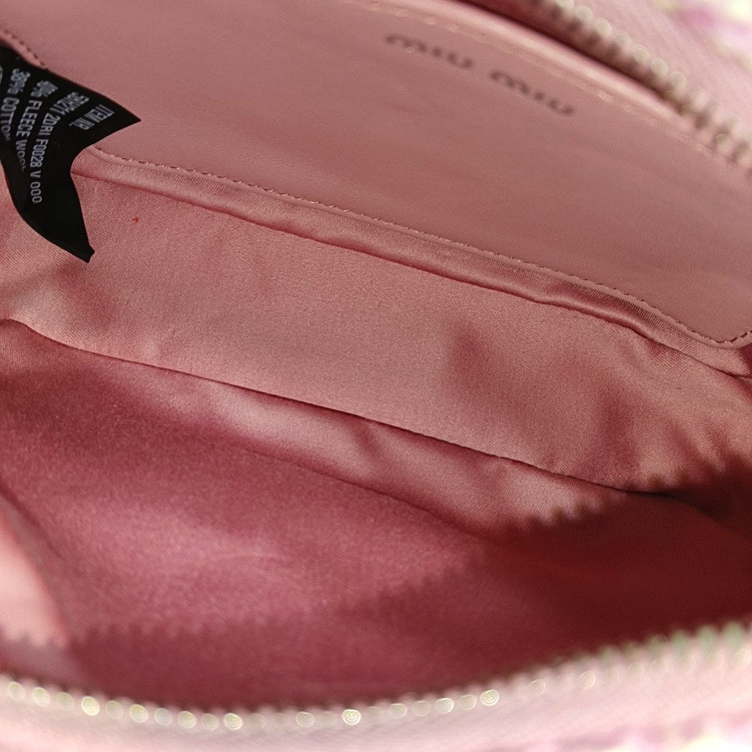 Fabric Crossbody Bag Pink