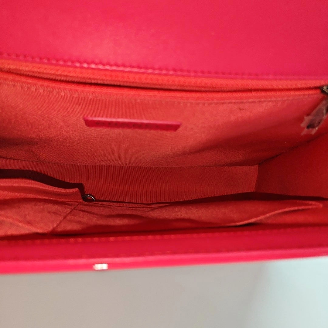 BOY CHANEL Maxi Quilted Patent Leather Red