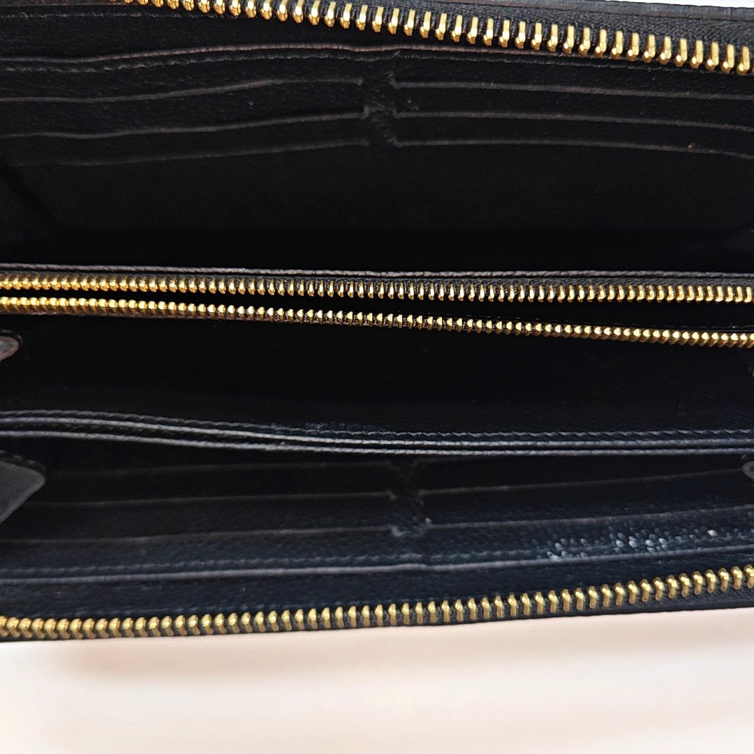 ZIPPY Monogram Calfskin Black Wallet