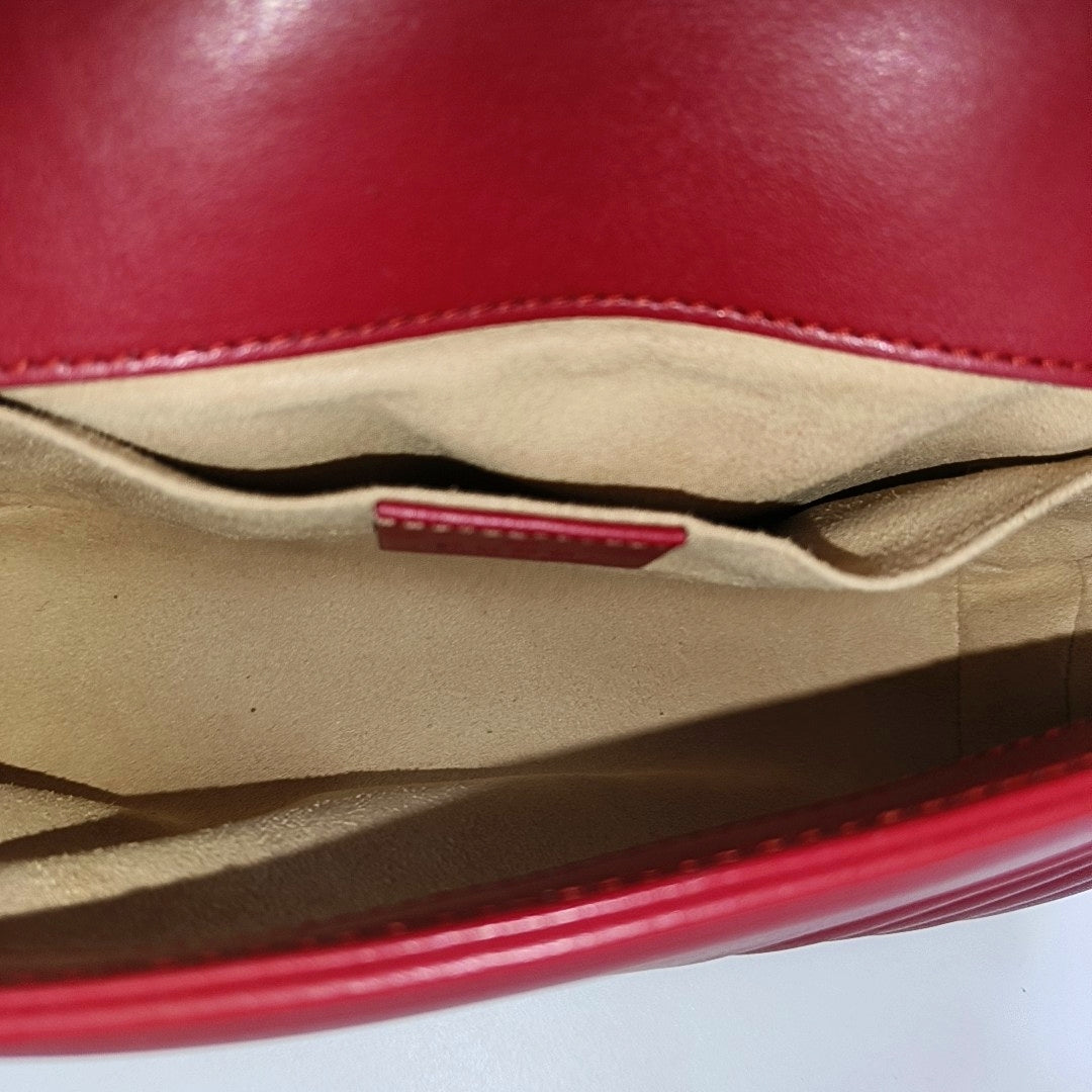 GG Marmont Small Quilted Calfskin Red
