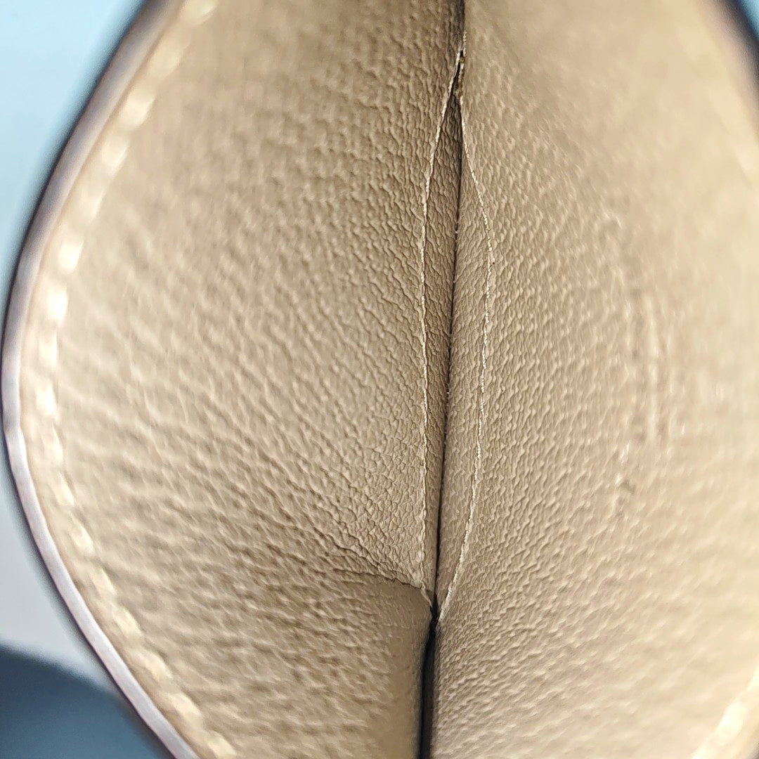 Calfskin Card Holder Beige