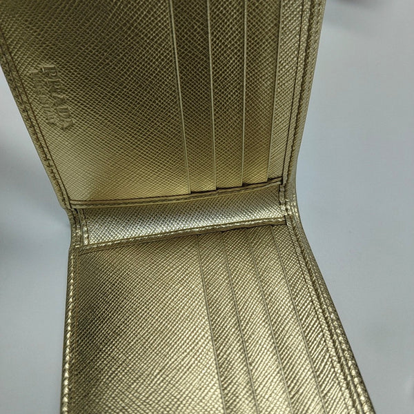 Saffiano Calfskin Wallet Gold