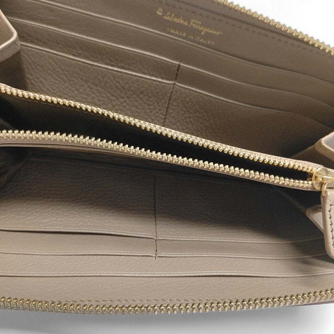 Gancini Calfskin Gray Wallet