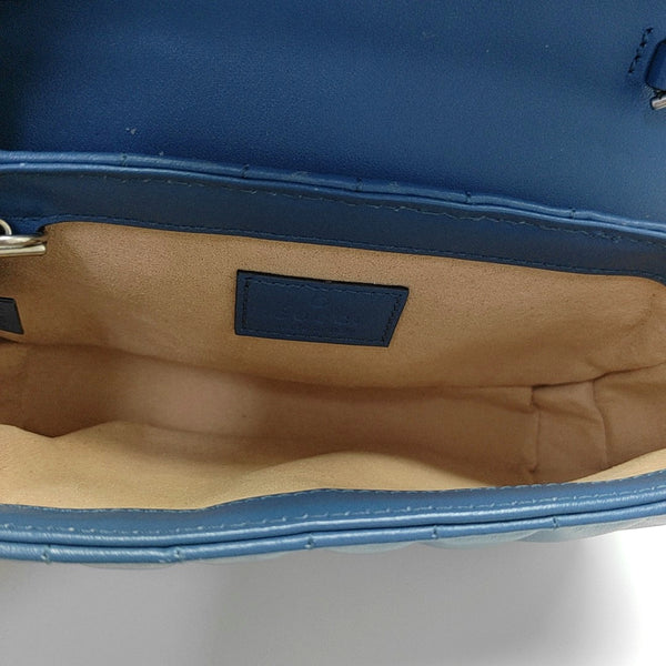GG Marmont Mini Quilted Calfskin Blue