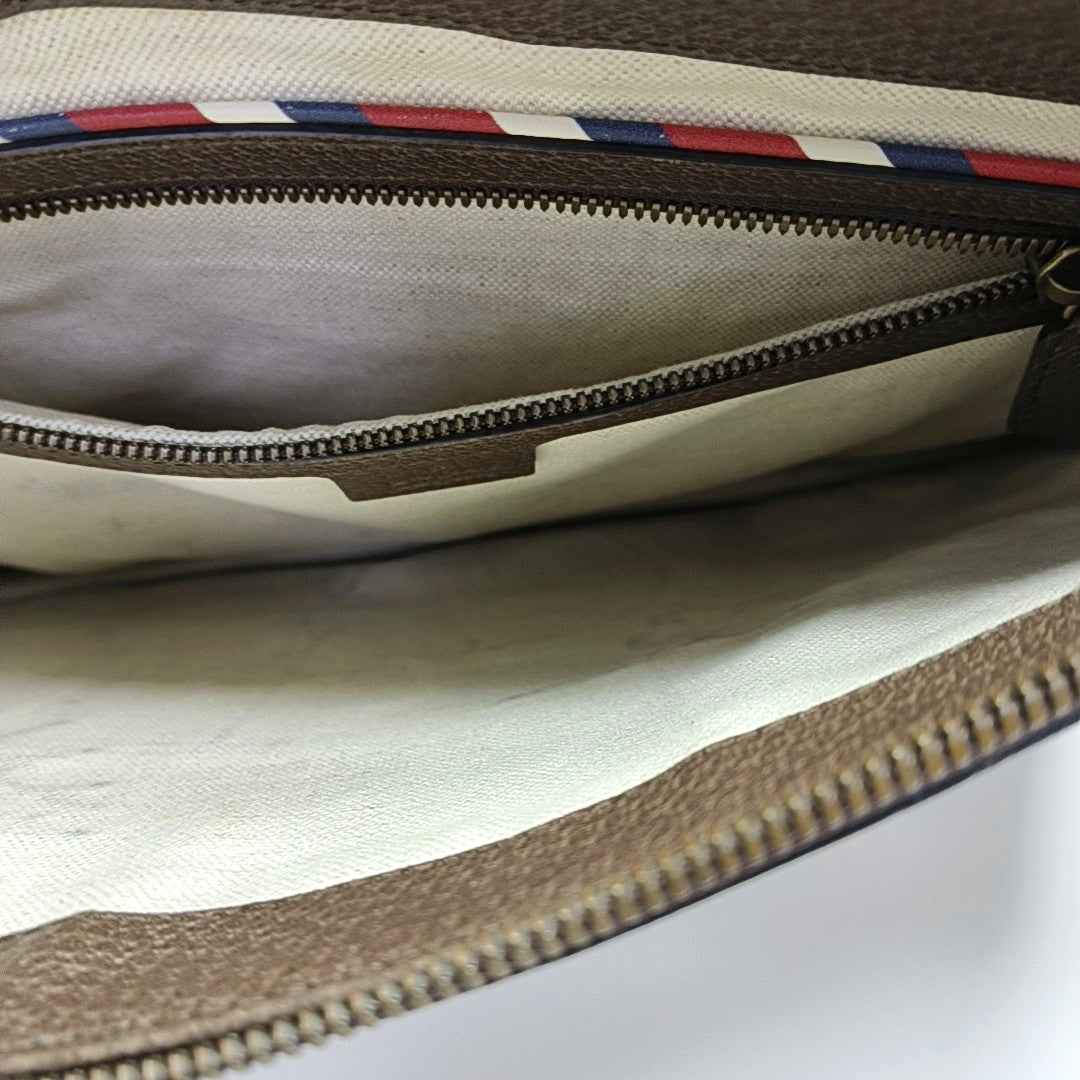 Monogram Coated Canvas Clutch Beige