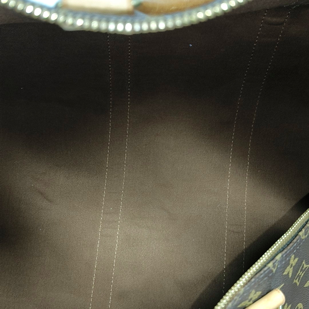 KEEPALL 55 Monogram Coated Canvas Brown