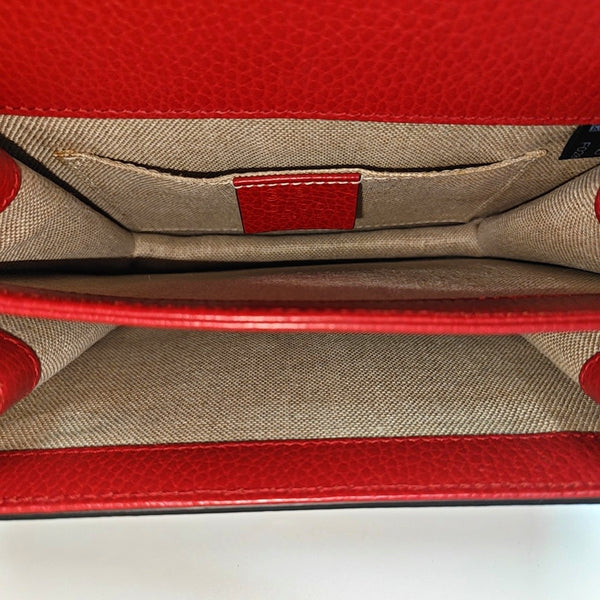 Interlocking G Small Calfskin Red