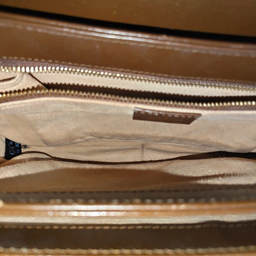 Horsebit 1955 Medium Monogram Coated Canvas Beige