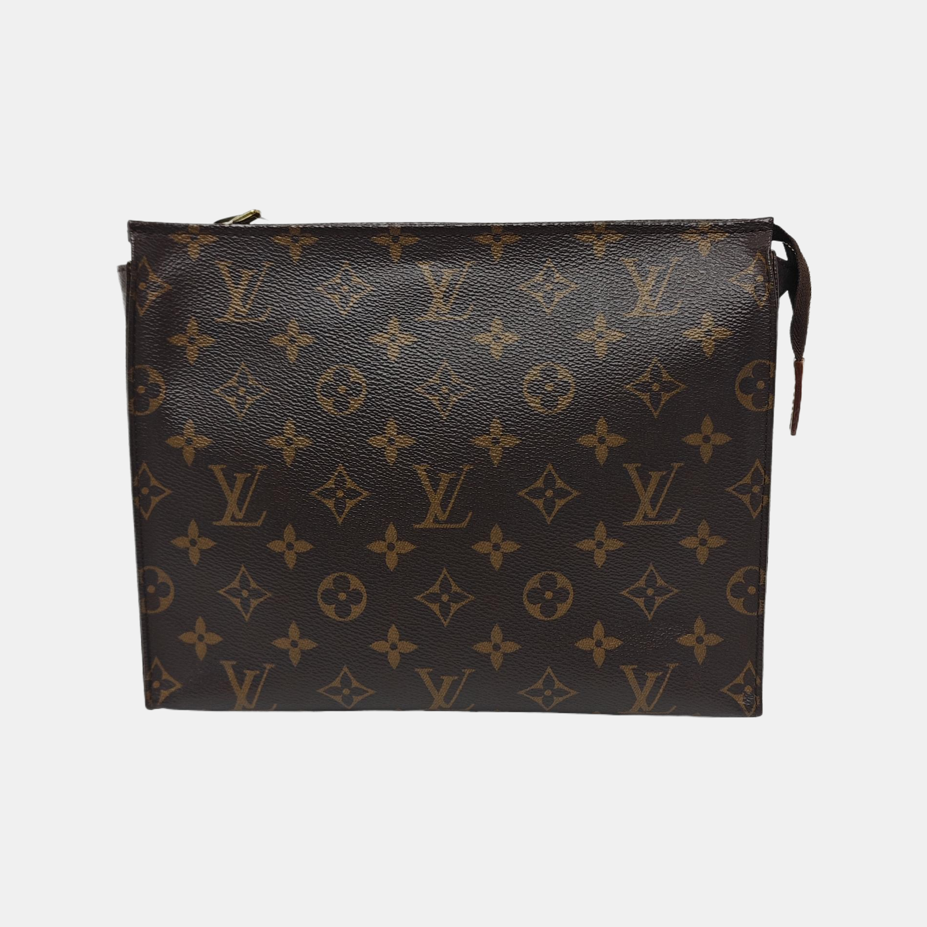 TOILET POCKET 26 Monogram Coated Canvas Brown