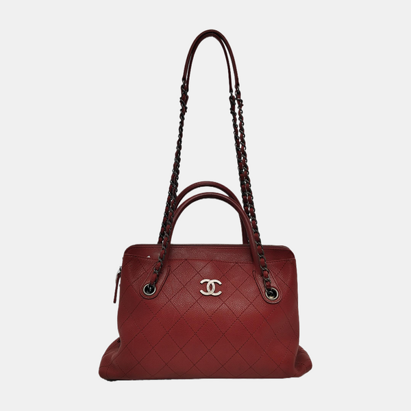 Quilted Grained Calfskin Red