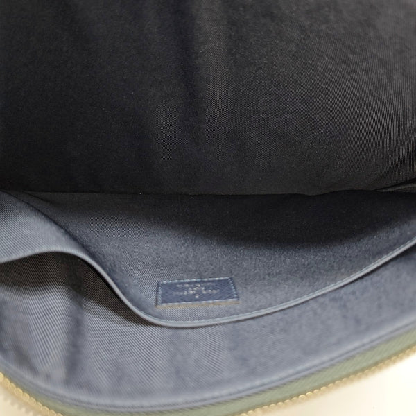 Monogram Coated Canvas Clutch Blue