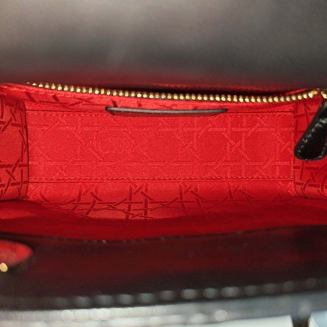 Lady Dior Mini Cannage Lambskin Black