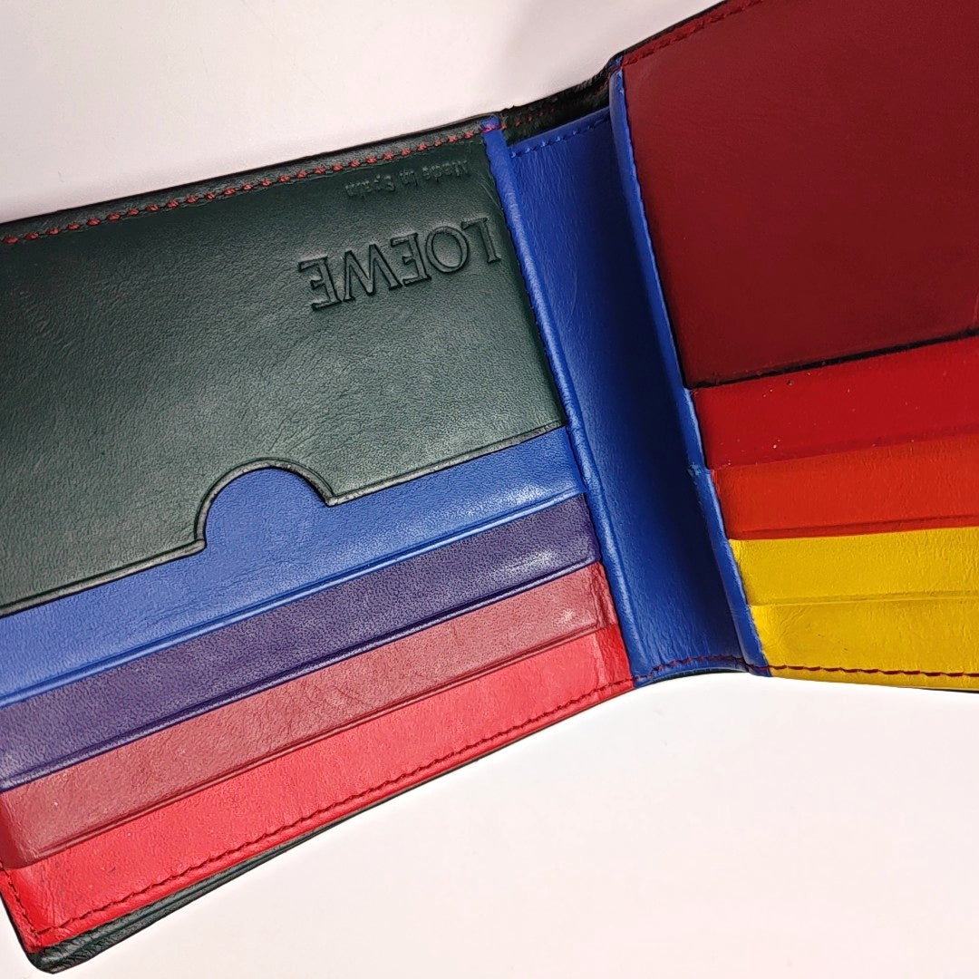 Rainbow Calfskin Blue Wallet