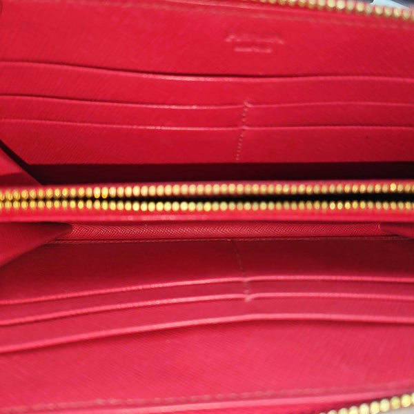 Fiocco Bow Saffiano Calfskin Red Wallet