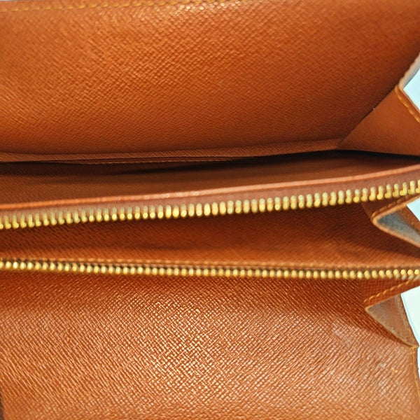 PORTE MONNAIE Monogram Coated Canvas Brown Wallet