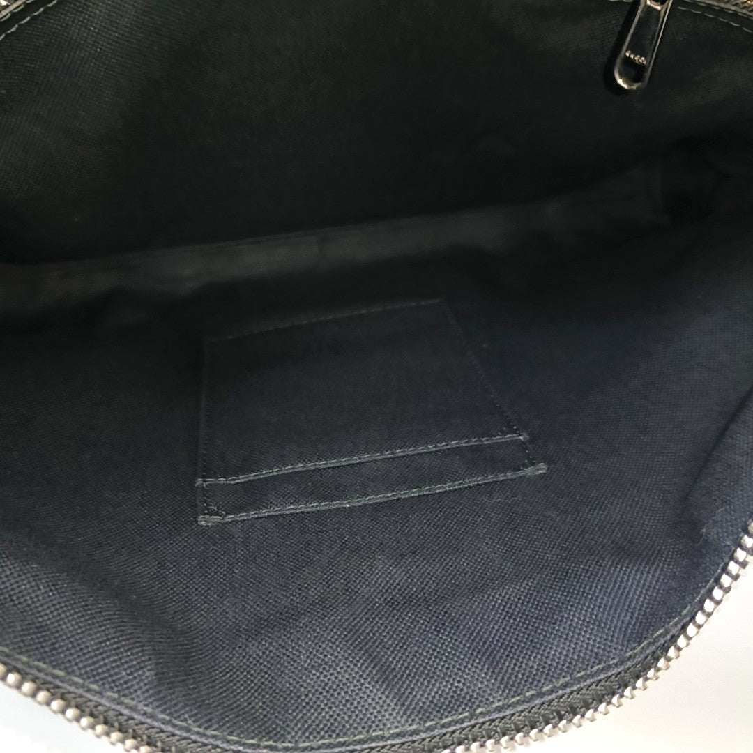 Rania Monogram Coated Canvas Black