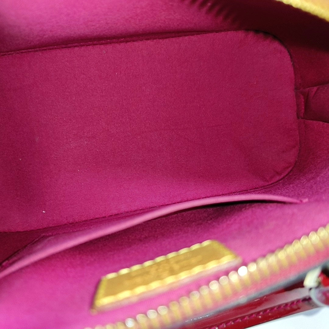 ALMA BB Monogram Patent Leather Red