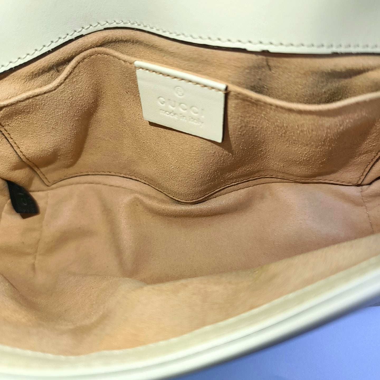 GG Marmont Small Quilted Calfskin White