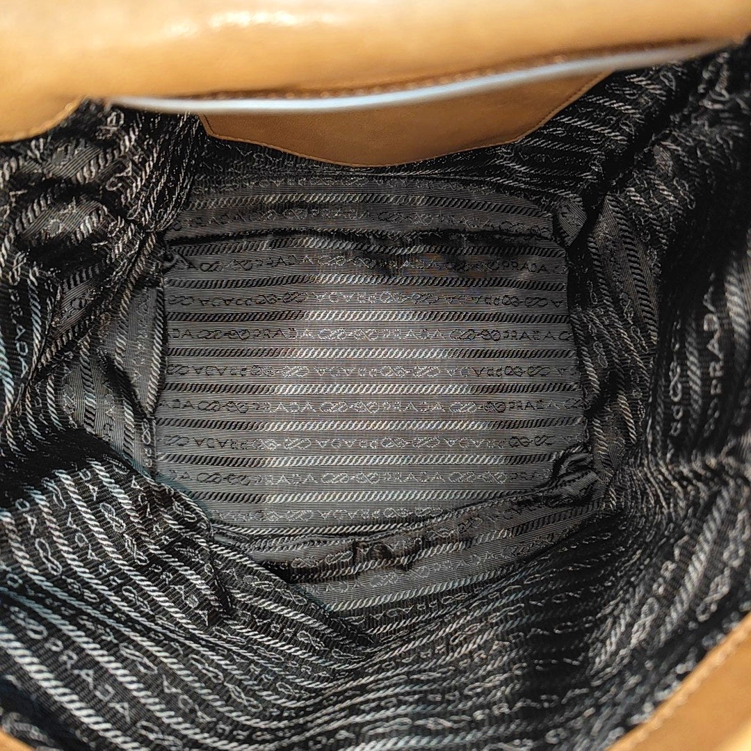 Re-Nylon Backpack Lambskin Brown