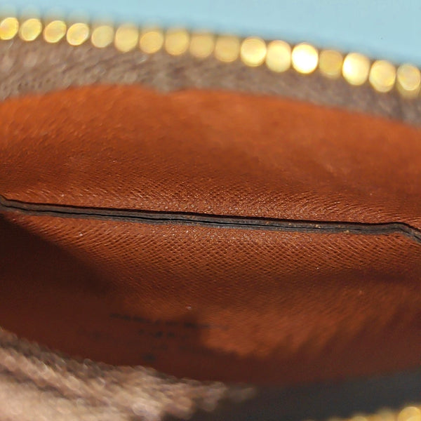 Monogram Coated Canvas Clutch Brown