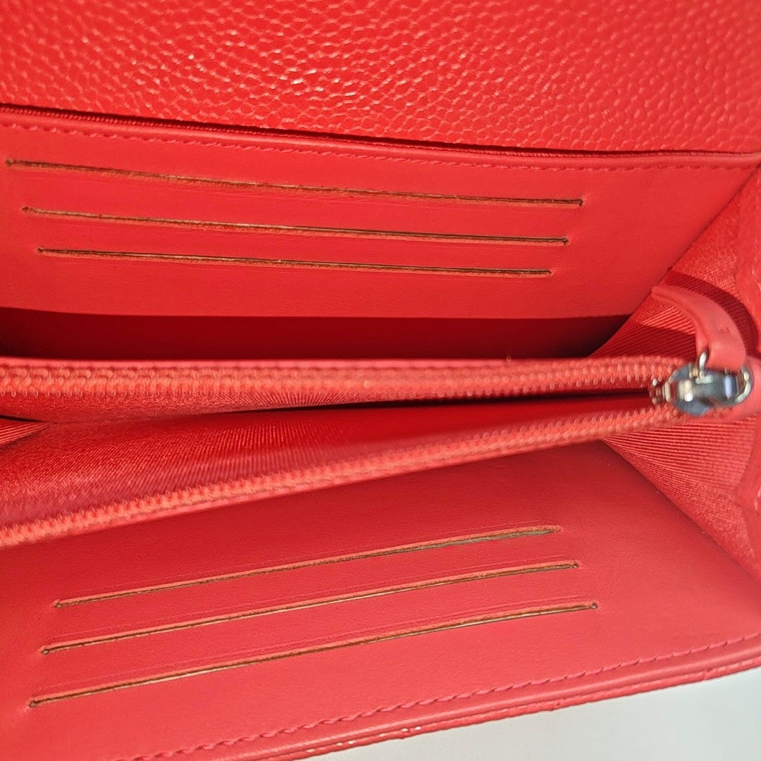 CLASSIC FLAP Mini Chevron Calfskin Pink Wallet