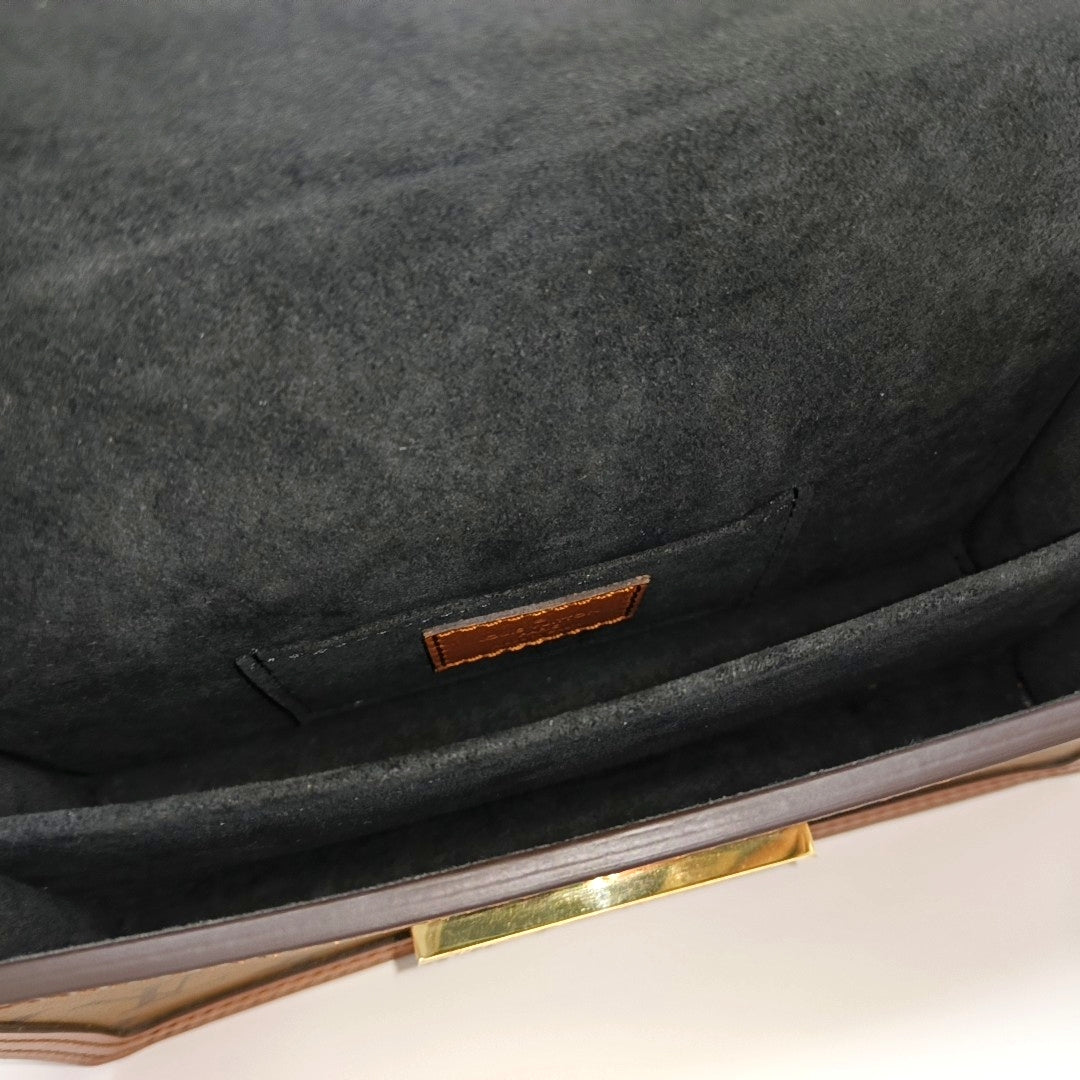DAUPHINE EAST WEST Mini Monogram Coated Canvas Brown