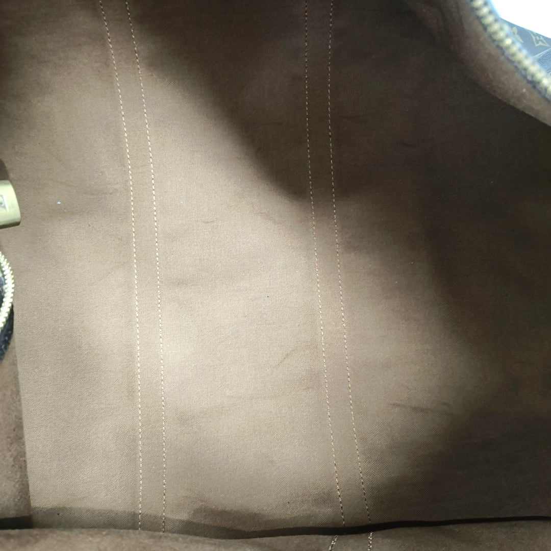 KEEPALL 60 Monogram Coated Canvas Brown