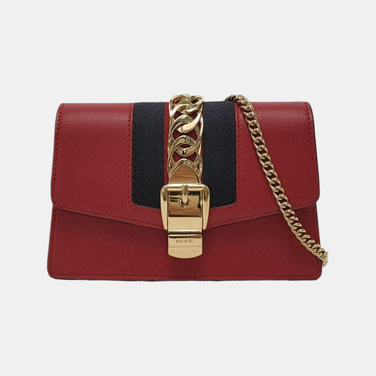 Authenticated pre-owned  Sylvie Super Mini Calfskin Red - Shoulder Bag at Looply
