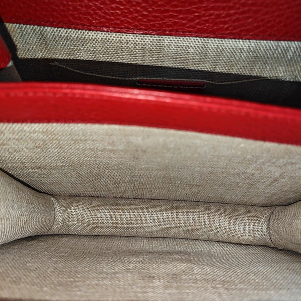 Interlocking G Small Calfskin Red
