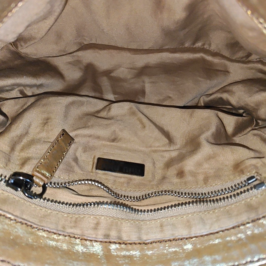 Leather Shoulder Bag Gold