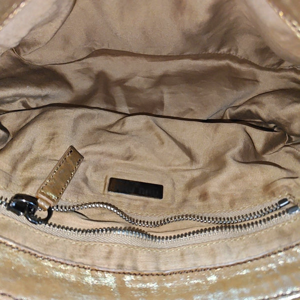 Leather Shoulder Bag Gold